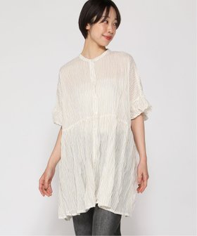 【クラウドナイン/cloudnine】のcloudnine/【2026 新作】コットンガーゼストライプチュニック クリンクル加工 ナチュラル体型カバートップス 大人の最旬トレンドファッション＆コーディネート founy(ファウニー) ファッション Fashion レディースファッション Fashion for Women トップス・カットソー Cut & Sew Tops イエロー Yellow サマー Summer, Summer Style |ID:prp329100004976486