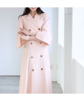 【アンデミュウ/Andemiu】のトレンチフウソデスリットワンピース 大人の最旬トレンドファッション＆コーディネート founy(ファウニー) ファッション Fashion レディースファッション Fashion for Women ワンピース Dresses スリット Slit, Slit Detail スリーブ Sleeve, Long Sleeve / Short Sleeve トレンチ Trench, Trench Coat ワイド Wide, Wide Fit エレガント 上品 Elegant 夏 Summer 春 Spring |ID:prp329100004976489