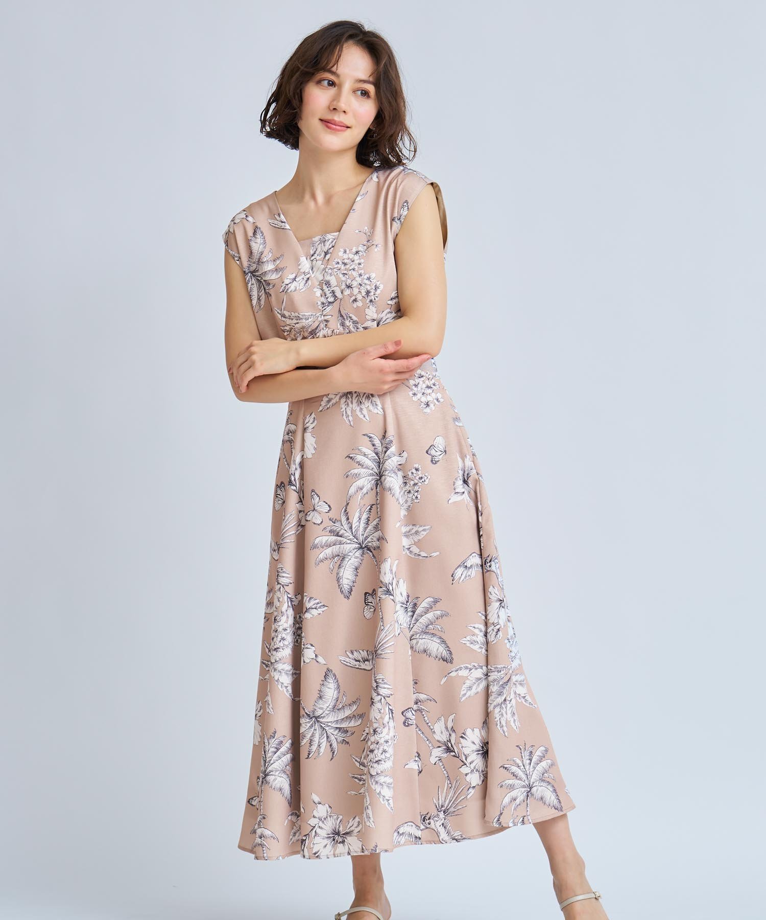 【ノエラ/Noela】のボタニカルプリントワンピース インテリア・キッズ・メンズ・レディースファッション・服の通販 founy(ファウニー) 　ファッション　Fashion　レディースファッション　Fashion for Women　ワンピース　Dresses　ボタニカル　Botanical, Floral Pattern　ポケット　Pocket, Pocket Detail　キャメル|ID: prp329100004976499 ipo3291000000037302041
