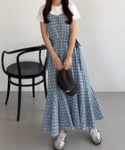 【ジュノア/JUNOAH】のcallautia バイカラードロストリボンキャミワンピース 大人の最旬トレンドファッション＆コーディネート founy(ファウニー) ファッション Fashion レディースファッション Fashion for Women ワンピース Dresses キャミソールワンピース Camisole Dresses ウォッシュ Washed Finish タンブラー Tumbler, Travel Mug ダメージ Distressed, Destroyed ネップ Nepp, Slub Yarn プリント Print, Printed Pattern おすすめ Recommended / Our Picks thumbnail ライトブルー|ID: prp329100004976503 ipo3291000000037302055