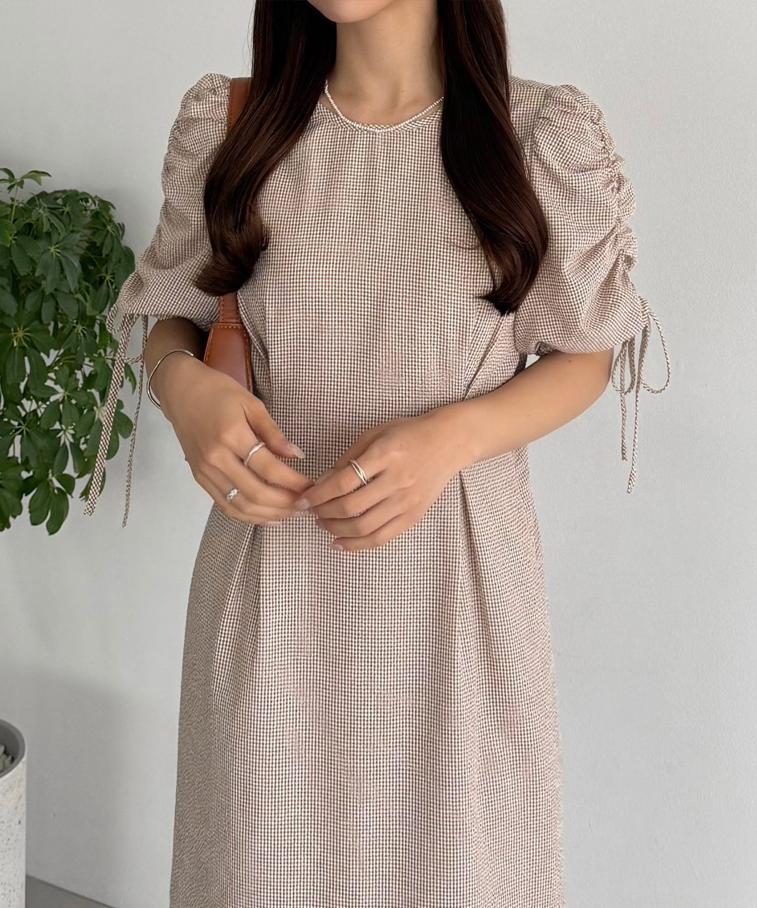 【ジュノア/JUNOAH】のcallautia パフスリーブリボンワンピース インテリア・キッズ・メンズ・レディースファッション・服の通販 founy(ファウニー) 　ファッション　Fashion　レディースファッション　Fashion for Women　ワンピース　Dresses　ウォッシュ　Washed Finish　タンブラー　Tumbler, Travel Mug　ダメージ　Distressed, Destroyed　ネップ　Nepp, Slub Yarn　プリント　Print, Printed Pattern　おすすめ　Recommended / Our Picks　ベージュ|ID: prp329100004976504 ipo3291000000037302058