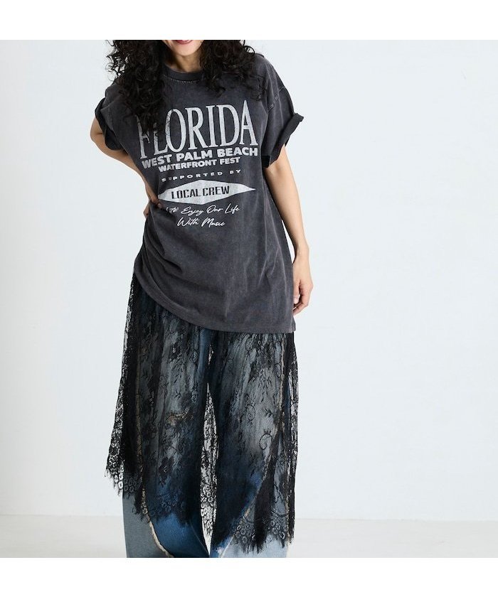 【フリークスストア/FREAK'S STORE】のTシャツ レースドッキング ワンピース インテリア・キッズ・メンズ・レディースファッション・服の通販 founy(ファウニー) 　ファッション　Fashion　レディースファッション　Fashion for Women　ワンピース　Dresses　コレクション　Collection, Seasonal Line　スラックス　Slacks, Dress Pants　スリット　Slit, Slit Detail　デニム　Denim, Jeans Material　ドッキング　Docking, Mixed Material　バランス　Balance, Style Balance　ミックス　Mix, Mixed Style　メンズ　Men's, Menswear　リメイク　Remake, Reconstructed　リラックス　Relax, Relaxed Fit　レース　Lace, Lace Fabric　S/S・春夏　SS, Spring/Summer, Warm Season　再入荷　Restock / Back in Stock　おすすめ　Recommended / Our Picks　夏　Summer　2026年　2026　2026春夏・S/S　Spring/Summer 2026 SS26　ブラック|ID: prp329100004976514 ipo3291000000037302087