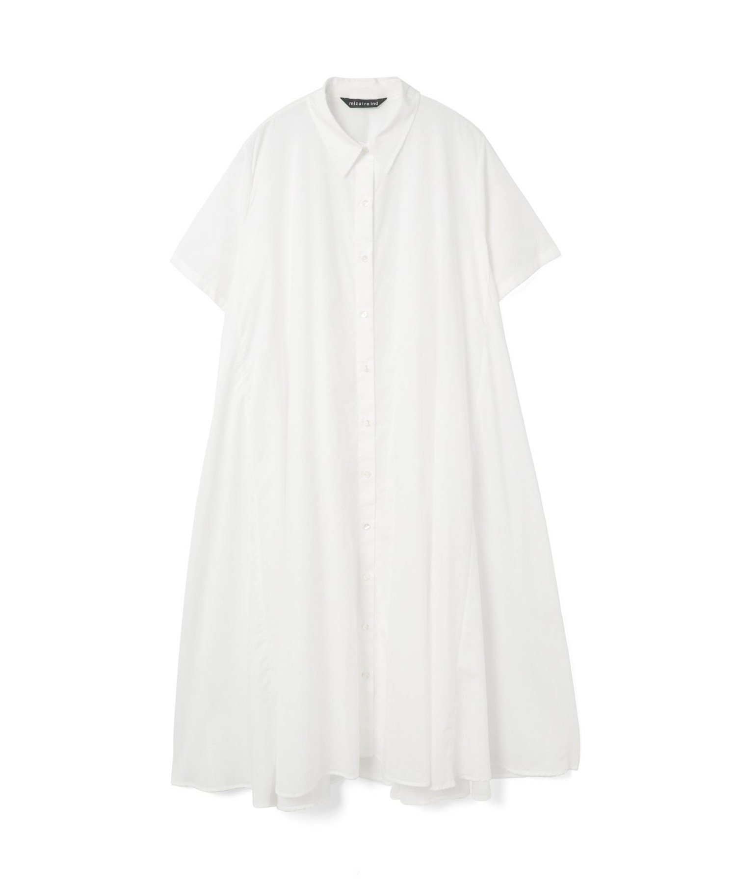 【マーコート/MARcourt】のmizuiro ind ハーフスリーブフレアシャツワンピース インテリア・キッズ・メンズ・レディースファッション・服の通販 founy(ファウニー) 　ファッション　Fashion　レディースファッション　Fashion for Women　ワンピース　Dresses　シャツワンピース / 1枚で着映えコーデ　Shirt Dresses　フレア　Flare, Flared　ボトム　Bottoms, Lower Wear　ポケット　Pocket, Pocket Detail　レギュラー　Regular, Standard Fit　エレガント 上品　Elegant　定番　Standard, Basic Item　無地　Plain, Solid Color　オフホワイト|ID: prp329100004976522 ipo3291000000037302114