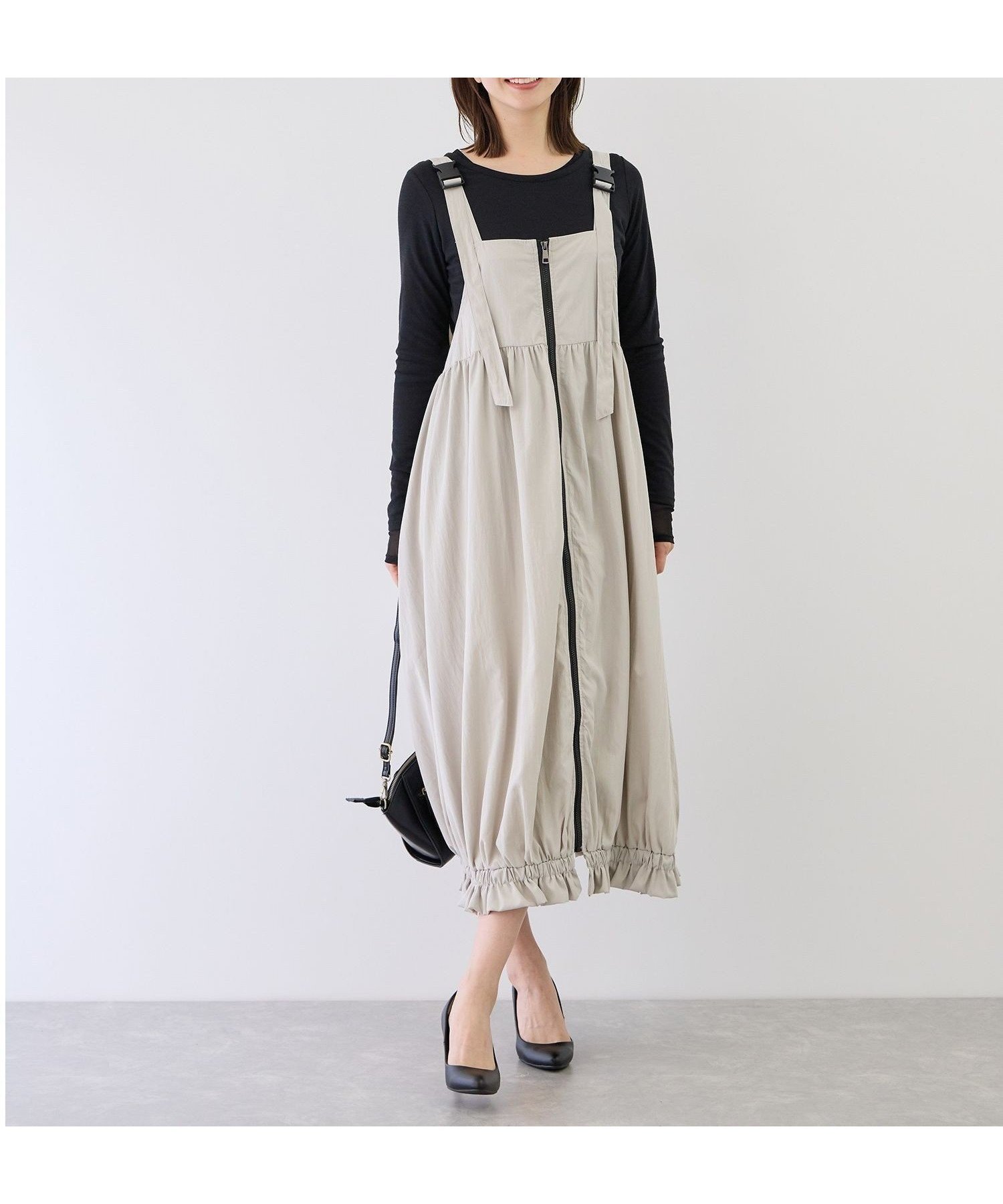 【ジャイロ/JAYRO】の裾バルーンジャンスカ インテリア・キッズ・メンズ・レディースファッション・服の通販 founy(ファウニー) 　ファッション　Fashion　レディースファッション　Fashion for Women　インナー　Innerwear　カットソー　Cut and Sewn Top　コンパクト　Compact, Small Size　サンダル　Sandals, Summer Shoes　ショート　Short, Short Length　シンプル　Simple, Minimal　スポーティ　Sporty, Casual Athletic　バルーン　Balloon, Balloon Silhouette　フォルム　Silhouette, Form　フラット　Flat, Flat Shoes　フロント　Front, Front Design　ポケット　Pocket, Pocket Detail　リブニット　Rib Knit, Ribbed Knit　ロング　Long, Long-Length　A/W・秋冬　Autumn/Winter　S/S・春夏　SS, Spring/Summer, Warm Season　夏　Summer　ライトグレー(08)|ID: prp329100004976533 ipo3291000000037302155