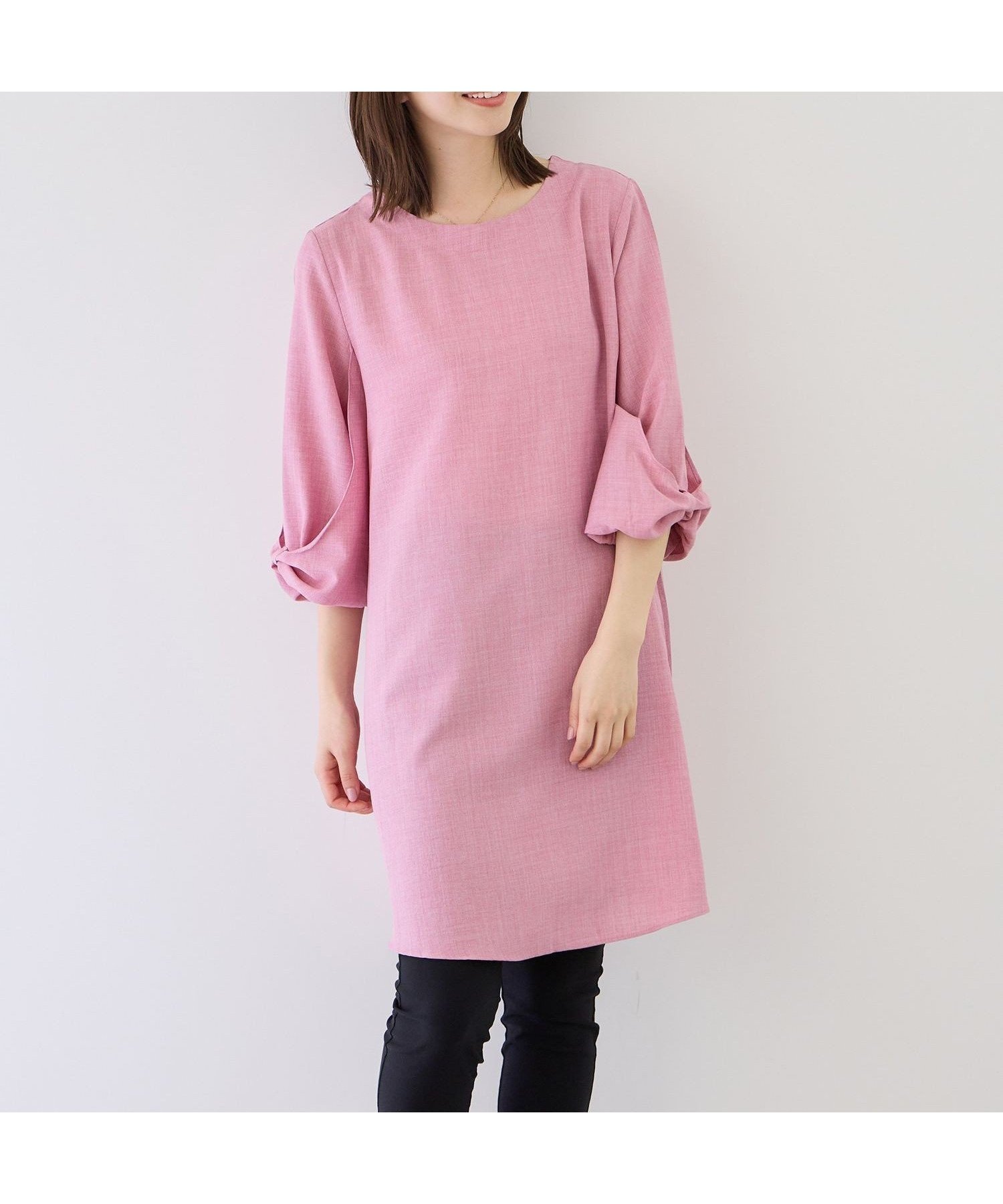 【ジャイロ/JAYRO】の袖リボンチュニックワンピース インテリア・キッズ・メンズ・レディースファッション・服の通販 founy(ファウニー) 　ファッション　Fashion　レディースファッション　Fashion for Women　ワンピース　Dresses　チュニック　Tunic Tops & Dresses　エレガント 上品　Elegant　オレンジ　Orange　春　Spring　シンプル　Simple, Minimal　スカーフ　Scarf, Neckwear　チュニック　Tunic, Long Top　バランス　Balance, Style Balance　ボトム　Bottoms, Lower Wear　ポケット　Pocket, Pocket Detail　リボン　Ribbon, Bow　リラックス　Relax, Relaxed Fit　S/S・春夏　SS, Spring/Summer, Warm Season　夏　Summer　ピンク(63)|ID: prp329100004976536 ipo3291000000037302171