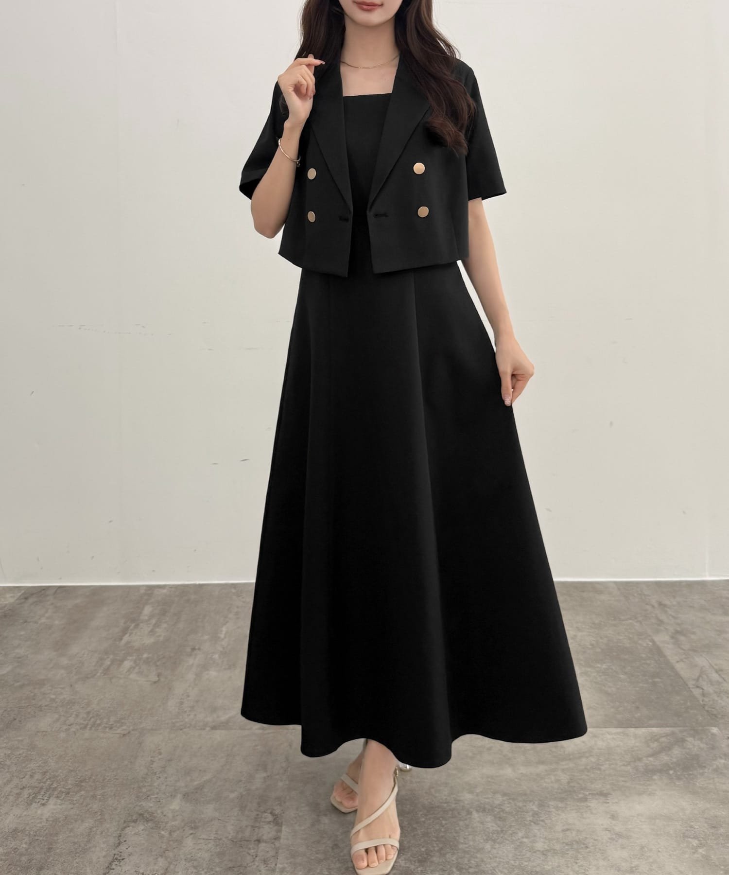 【ジュノア/JUNOAH】のCENEA コンパクト半袖ショートジャケット+フレアキャミワンピース インテリア・キッズ・メンズ・レディースファッション・服の通販 founy(ファウニー) 　ファッション　Fashion　レディースファッション　Fashion for Women　アウター　Coat / Outerwear Collection　レディースジャケット・軽アウター　Jackets　ワンピース　Dresses　キャミソールワンピース　Camisole Dresses　ウォッシュ　Washed Finish　コンパクト　Compact, Small Size　ショート　Short, Short Length　ジャケット　Jacket, Outerwear　タンブラー　Tumbler, Travel Mug　ダメージ　Distressed, Destroyed　ネップ　Nepp, Slub Yarn　プリント　Print, Printed Pattern　半袖　Short Sleeve, Half Sleeve　おすすめ　Recommended / Our Picks　ブラック|ID: prp329100004976552 ipo3291000000037302229