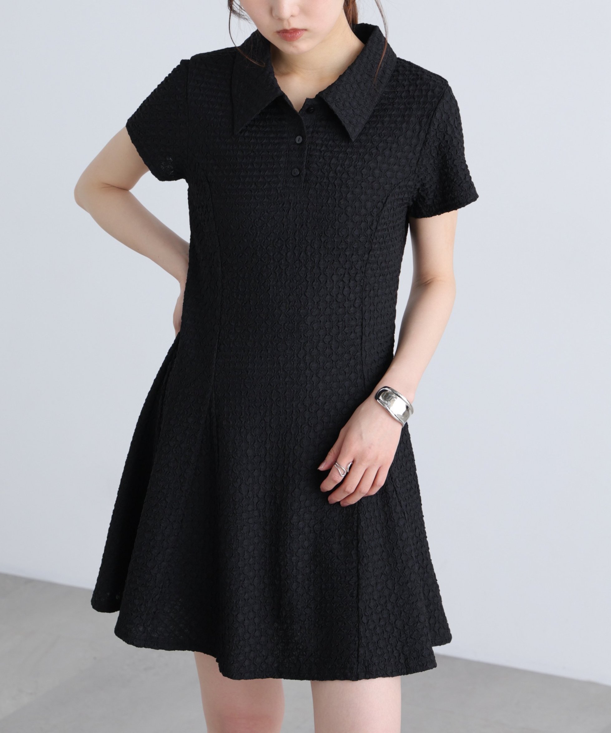 【フリーズマート/FREE'S MART】のパネルフレアカットソーミニワンピース インテリア・キッズ・メンズ・レディースファッション・服の通販 founy(ファウニー) 　ファッション　Fashion　レディースファッション　Fashion for Women　ワンピース　Dresses　カットソー　Cut and Sewn Top　スニーカー　Sneakers, Trainers　ソックス　Socks, Hosiery　トレンド　Trend, Trending Now　フレア　Flare, Flared　ブラック|ID: prp329100004976567 ipo3291000000037302288