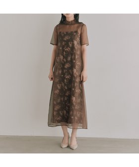 【カエン/Kaene】の結婚式二次会同窓会謝恩会お呼ばれドレス 大人の最旬トレンドファッション＆コーディネート founy(ファウニー) ファッション Fashion レディースファッション Fashion for Women ワンピース Dresses フォーマル・パーティードレス・結婚式用ドレス Elegant & Casual Dresses オーガンジー Organza Fabric カーディガン Cardigan, Knitwear ジャケット Jacket, Outerwear セレモニー Ceremony ドレス Dress, One-Piece フラワー Flower, Floral プリント Print, Printed Pattern ロング Long, Long-Length エレガント 上品 Elegant 結婚式 Wedding |ID:prp329100004976580