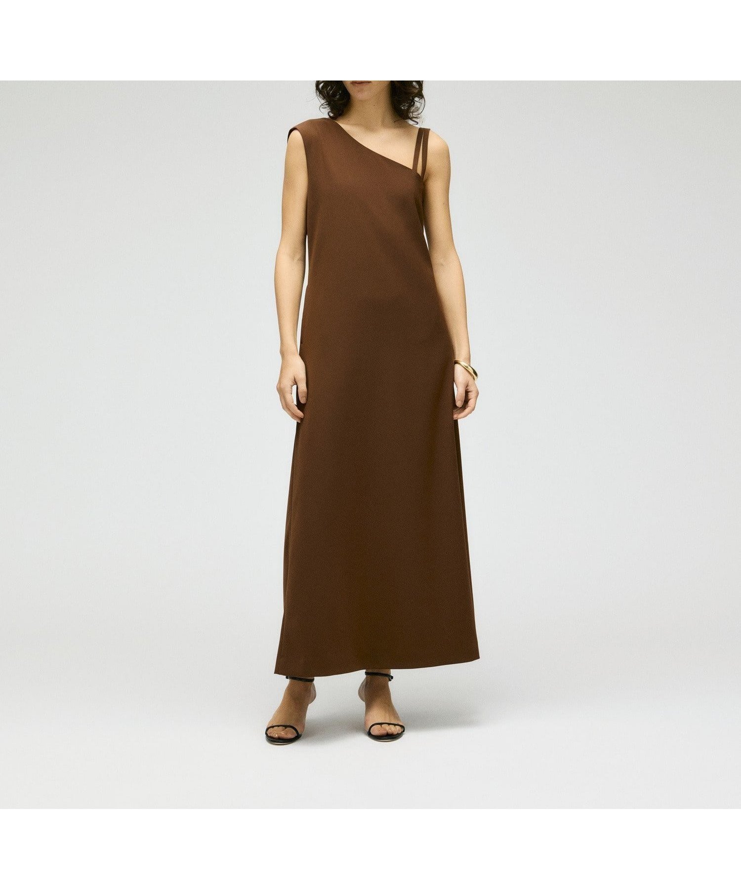 【エストネーション/ESTNATION】のCOLUMN / Iラインワンピース PERMANENT インテリア・キッズ・メンズ・レディースファッション・服の通販 founy(ファウニー) 　ファッション　Fashion　レディースファッション　Fashion for Women　ワンピース　Dresses　コレクション　Collection, Seasonal Line　ジャケット　Jacket, Outerwear　ジョーゼット　Georgette, Semi-Sheer Fabric　セットアップ　Set-Up, Coordinated Outfit　ドレープ　Drape, Draping Fabric　ファブリック　Fabric, Textile　ブラウン|ID: prp329100004976583 ipo3291000000037302334