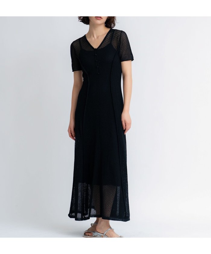 【ノエラ/Noela】のレースニットワンピース インテリア・キッズ・メンズ・レディースファッション・服の通販 founy(ファウニー) https://founy.com/ ファッション Fashion レディースファッション Fashion for Women ワンピース Dresses ニットワンピース Knit Dresses インナー Innerwear インナーキャミ Inner Camisole コンパクト Compact, Small Size フィット Fit, Slim Fit フレア Flare, Flared ポケット Pocket, Pocket Detail レース Lace, Lace Fabric 羽織 Haori, Light Jacket |ID: prp329100004976590 ipo3291000000037302354