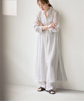 【ノーブル / スピック&スパン/NOBLE / Spick & Span】の【洗える】エアリーストライプロングシャツワンピース 大人の最旬トレンドファッション＆コーディネート founy(ファウニー) ファッション Fashion レディースファッション Fashion for Women ワンピース Dresses シャツワンピース / 1枚で着映えコーデ Shirt Dresses キュプラ Cupro, Eco Fabric ストライプ Stripe, Striped Pattern ロング Long, Long-Length 夏 Summer 春 Spring S/S・春夏 SS, Spring/Summer, Warm Season 洗える Machine Washable |ID:prp329100004976624