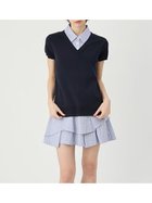 【リリーブラウン/Lily Brown】のシャツドッキングラッフルワンピース 大人の最旬トレンドファッション＆コーディネート founy(ファウニー) ファッション Fashion レディースファッション Fashion for Women ワンピース Dresses キャップ Cap, Baseball Cap コンパクト Compact, Small Size ショート Short, Short Length スマート Smart, Elegant スリーブ Sleeve, Long Sleeve / Short Sleeve ティアードスカート Tiered Skirt, Flounced Skirt ドッキング Docking, Mixed Material 人気 Popular, Best Seller 半袖 Short Sleeve, Half Sleeve thumbnail NVY[089]|ID: prp329100004976636 ipo3291000000037302513
