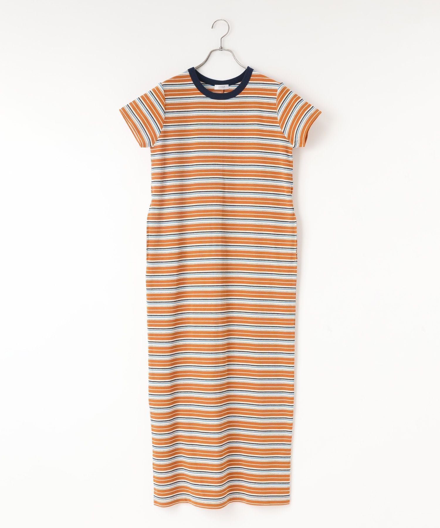 【ローリーズファーム/LOWRYS FARM】のマルチボーダーワンピSS インテリア・キッズ・メンズ・レディースファッション・服の通販 founy(ファウニー) 　ファッション　Fashion　レディースファッション　Fashion for Women　ワンピース　Dresses　おすすめ　Recommended / Our Picks　スリット　Slit, Slit Detail　ボーダー　Border, Stripe　ポケット　Pocket, Pocket Detail　夏　Summer　オレンジ45|ID: prp329100004976639 ipo3291000000037302524