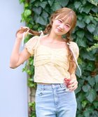 【ナルミヤ オンライン/NARUMIYA ONLINE】のギャザーレースブラウス 大人の最旬トレンドファッション＆コーディネート founy(ファウニー) ファッション Fashion レディースファッション Fashion for Women トップス・カットソー Cut & Sew Tops シャツ・ブラウス・オフィスカジュアル Elegant Blouses & Button-Ups イエロー Yellow エアリー Airy Texture ギャザー Gathered, Ruffled コルセット Corset, Bustier 切替 Switching, Contrast Panel シェイプ Shape, Slim Fit シャーリング Shirring, Ruched シューズ Shoes, Footwear スクエア Square, Square Shape デコルテ Décolleté, Neckline バレエ Ballet, Ballet Style フィット Fit, Slim Fit フェミニン Feminine, Girly ポケット Pocket, Pocket Detail レース Lace, Lace Fabric おすすめ Recommended / Our Picks thumbnail レモン イエロー|ID: prp329100004976643 ipo3291000000037302534