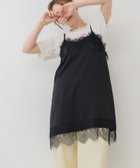 【レトロガール/RETRO GIRL】のレース切替サテンOP 大人の最旬トレンドファッション＆コーディネート founy(ファウニー) ファッション Fashion レディースファッション Fashion for Women ワンピース Dresses カーディガン Cardigan, Knitwear キャミワンピース Cami Dress, Slip Dress サテン Satin, Glossy Fabric ショルダー Shoulder, Shoulder Strap デニム Denim, Jeans Material トレンド Trend, Trending Now ベーシック Basic, Essential レース Lace, Lace Fabric 切替 Switching, Contrast Panel thumbnail ブラック|ID: prp329100004976648 ipo3291000000037302552