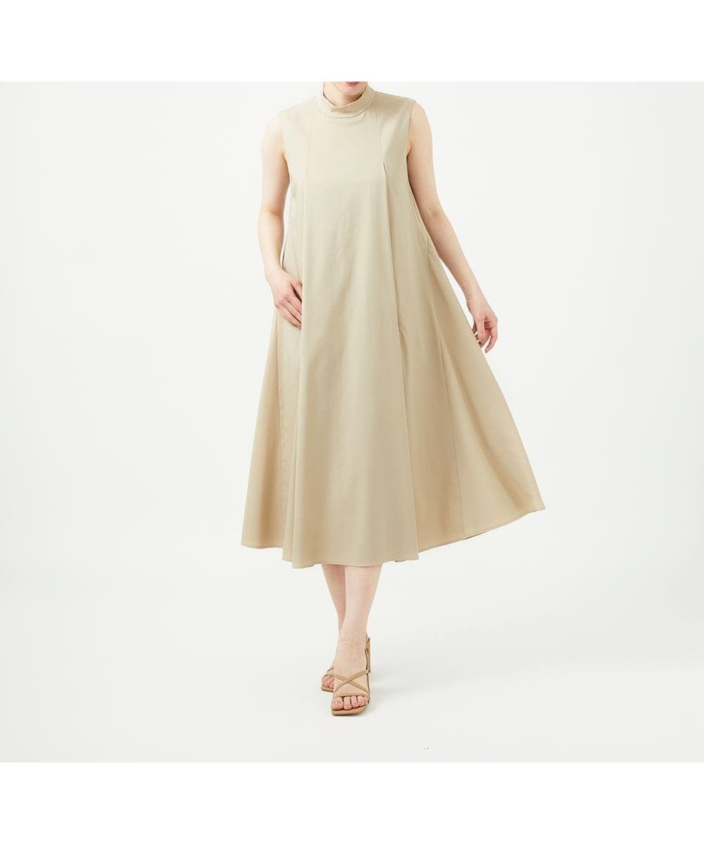 【シビラ/SYBILLA】のボトルネックテントラインドレス インテリア・キッズ・メンズ・レディースファッション・服の通販 founy(ファウニー) 　ファッション　Fashion　レディースファッション　Fashion for Women　ワンピース　Dresses　フォーマル・パーティードレス・結婚式用ドレス　Elegant & Casual Dresses　アンダー　Underwear Essentials　ストレッチ　Stretch, Stretchy Fabric　ドレス　Dress, One-Piece　フレア　Flare, Flared　フロント　Front, Front Design　ポケット　Pocket, Pocket Detail　冬　Winter / This Winter　夏　Summer　春　Spring　秋　Autumn　ベージュ|ID: prp329100004976663 ipo3291000000037302596