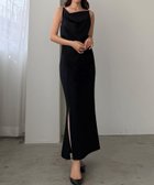 【ジュノア/JUNOAH】のLouere ドレープ前ファスナースリットキャミワンピース【一部ぺチスカートセット】 大人の最旬トレンドファッション＆コーディネート founy(ファウニー) ファッション Fashion レディースファッション Fashion for Women スカート Skirts ドレープ Drape, Draping Fabric thumbnail ブラック|ID: prp329100004976673 ipo3291000000037302628