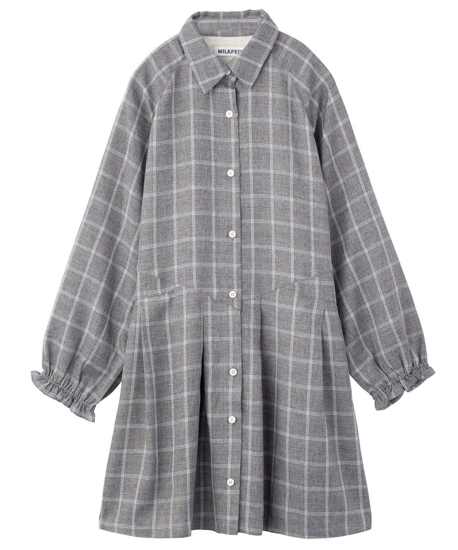 【ミルクフェド/MILKFED.】のPLAID TUNIC SHIRT インテリア・キッズ・メンズ・レディースファッション・服の通販 founy(ファウニー) 　ファッション　Fashion　レディースファッション　Fashion for Women　トップス・カットソー　Cut & Sew Tops　シャツ・ブラウス・オフィスカジュアル　Elegant Blouses & Button-Ups　ショート　Short, Short Length　チェック　Check, Plaid, Tartan　チュニック　Tunic, Long Top　ボトム　Bottoms, Lower Wear　ポケット　Pocket, Pocket Detail　羽織　Haori, Light Jacket　リボン　Ribbon, Bow　おすすめ　Recommended / Our Picks　2023春夏・S/S　Spring/Summer 2023 SS23　2023年　2023　GREY|ID: prp329100004976690 ipo3291000000037302700