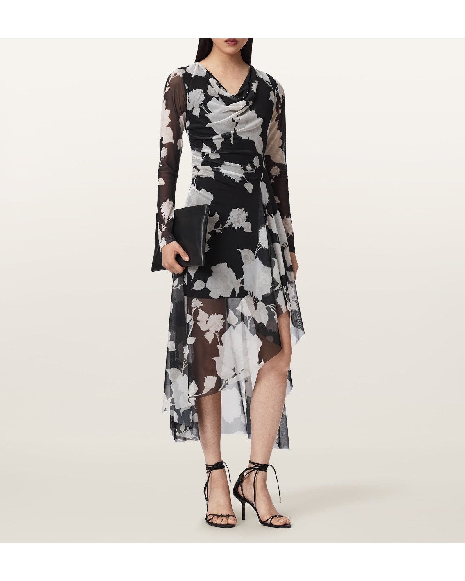 【オールセインツ/ALLSAINTS】のLORIA DRESS 大人の最旬トレンドファッション＆コーディネート founy(ファウニー) 　ファッション　Fashion　レディースファッション　Fashion for Women　ワンピース　Dresses　フォーマル・パーティードレス・結婚式用ドレス　Elegant & Casual Dresses　スリーブ　Sleeve, Long Sleeve / Short Sleeve　ドレス　Dress, One-Piece　ドロップ　Drop Shoulder, Dropped Style　フィット　Fit, Slim Fit　プリント　Print, Printed Pattern　メッシュ　Mesh, Net Fabric　レギュラー　Regular, Standard Fit　 other-1|ID: prp329100004976693 ipo3291000000037302709