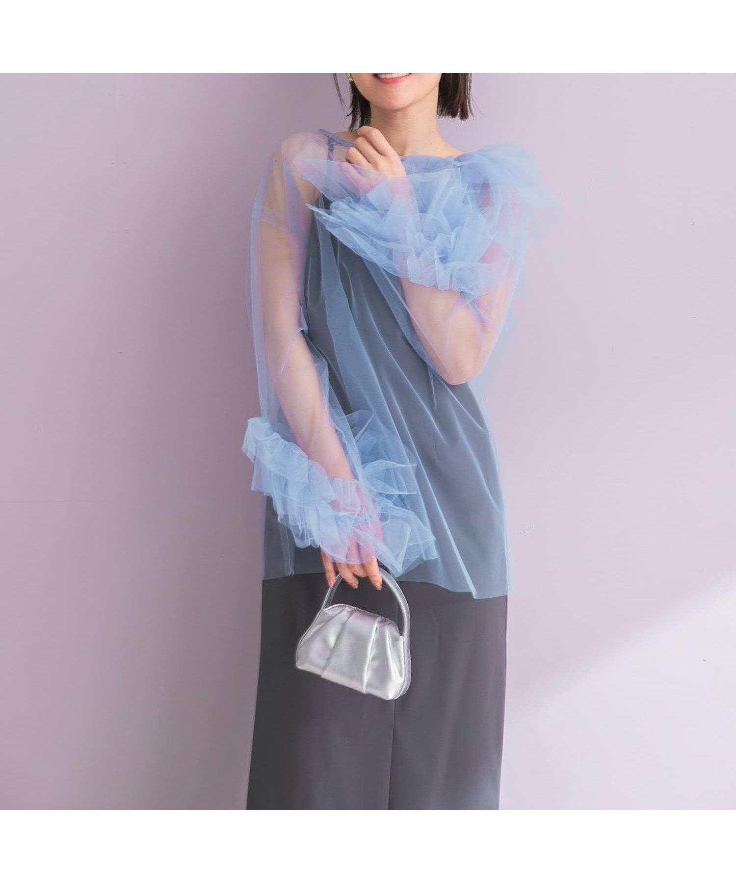 【アーバンリサーチ ロッソ/URBAN RESEARCH ROSSO】のANDRESD BLOOMING TULLE DRESS インテリア・キッズ・メンズ・レディースファッション・服の通販 founy(ファウニー) 　ファッション　Fashion　レディースファッション　Fashion for Women　ワンピース　Dresses　フォーマル・パーティードレス・結婚式用ドレス　Elegant & Casual Dresses　インナー　Innerwear　チュール　Tulip, Tulip Motif　ドレス　Dress, One-Piece　バランス　Balance, Style Balance　フリル　Frill, Ruffle　S/S・春夏　SS, Spring/Summer, Warm Season　夏　Summer　エレガント 上品　Elegant　結婚式　Wedding　2026年　2026　2026春夏・S/S　Spring/Summer 2026 SS26　ライトブルー|ID: prp329100004976699 ipo3291000000037302731