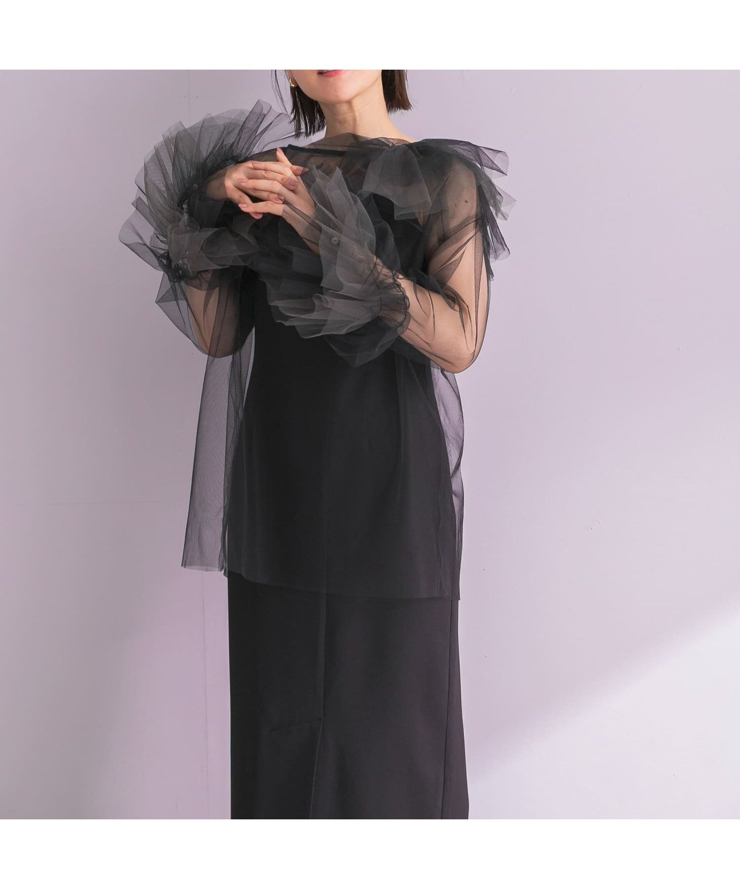 【アーバンリサーチ ロッソ/URBAN RESEARCH ROSSO】のANDRESD BLOOMING TULLE DRESS インテリア・キッズ・メンズ・レディースファッション・服の通販 founy(ファウニー) 　ファッション　Fashion　レディースファッション　Fashion for Women　ワンピース　Dresses　フォーマル・パーティードレス・結婚式用ドレス　Elegant & Casual Dresses　インナー　Innerwear　チュール　Tulip, Tulip Motif　ドレス　Dress, One-Piece　バランス　Balance, Style Balance　フリル　Frill, Ruffle　S/S・春夏　SS, Spring/Summer, Warm Season　夏　Summer　エレガント 上品　Elegant　結婚式　Wedding　2026年　2026　2026春夏・S/S　Spring/Summer 2026 SS26　ブラック|ID: prp329100004976699 ipo3291000000037302732