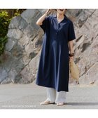【アーバンリサーチ ドアーズ/URBAN RESEARCH DOORS】の『UR TECH』完声/涼ドルマン半袖ワンピース ネイビー|ID: prp329100004976700 ipo3291000000037302735