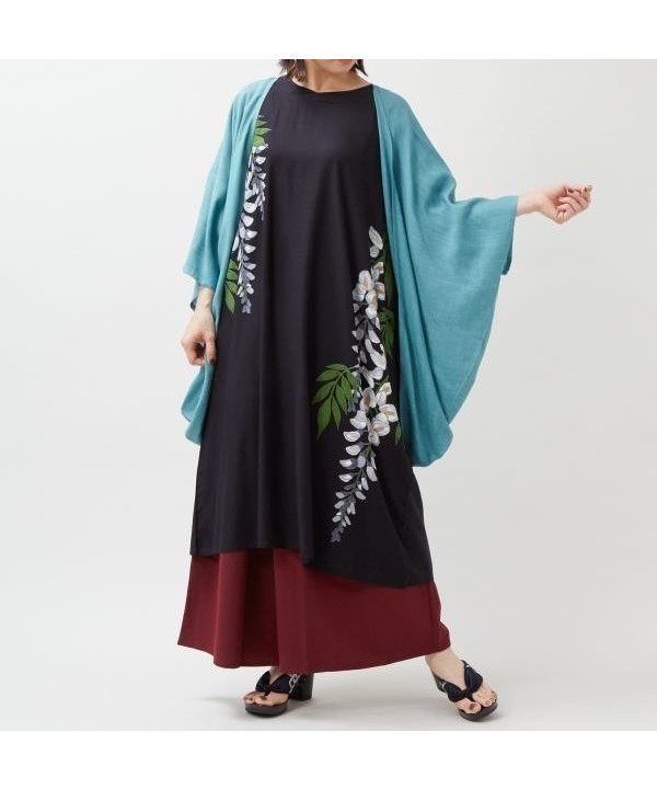 【アミナコレクション/Amina Collection】の【カヤ】【UVカット加工】紫藤 羽織付きワンピース インテリア・キッズ・メンズ・レディースファッション・服の通販 founy(ファウニー) 　ファッション　Fashion　レディースファッション　Fashion for Women　ワンピース　Dresses　羽織　Haori, Light Jacket　スミクロ|ID: prp329100004976707 ipo3291000000037302760