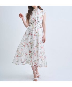 【スウィングル/Swingle】の【4/10(Fri)発売】シアーグリーンフラワーワンピース 大人の最旬トレンドファッション＆コーディネート founy(ファウニー) ファッション Fashion レディースファッション Fashion for Women ワンピース Dresses カーディガン Cardigan, Knitwear シャーリング Shirring, Ruched ノースリーブ Sleeveless, No-Sleeve ブルゾン Blouson, Bomber Jacket プリント Print, Printed Pattern ロング Long, Long-Length 夏 Summer |ID:prp329100004976723