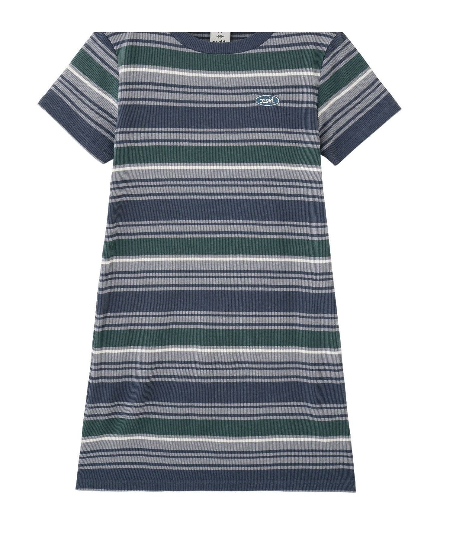 【エックスガール/X-girl】のSTRIPED FITTED S/S DRESS インテリア・キッズ・メンズ・レディースファッション・服の通販 founy(ファウニー) 　ファッション　Fashion　レディースファッション　Fashion for Women　ワンピース　Dresses　フォーマル・パーティードレス・結婚式用ドレス　Elegant & Casual Dresses　キャップ　Cap, Baseball Cap　コンパクト　Compact, Small Size　ショート　Short, Short Length　スニーカー　Sneakers, Trainers　ボーダー　Border, Stripe　半袖　Short Sleeve, Half Sleeve　ワンポイント　One Point, Statement Accent　S/S・春夏　SS, Spring/Summer, Warm Season　おすすめ　Recommended / Our Picks　夏　Summer　NAVY|ID: prp329100004976731 ipo3291000000037302840