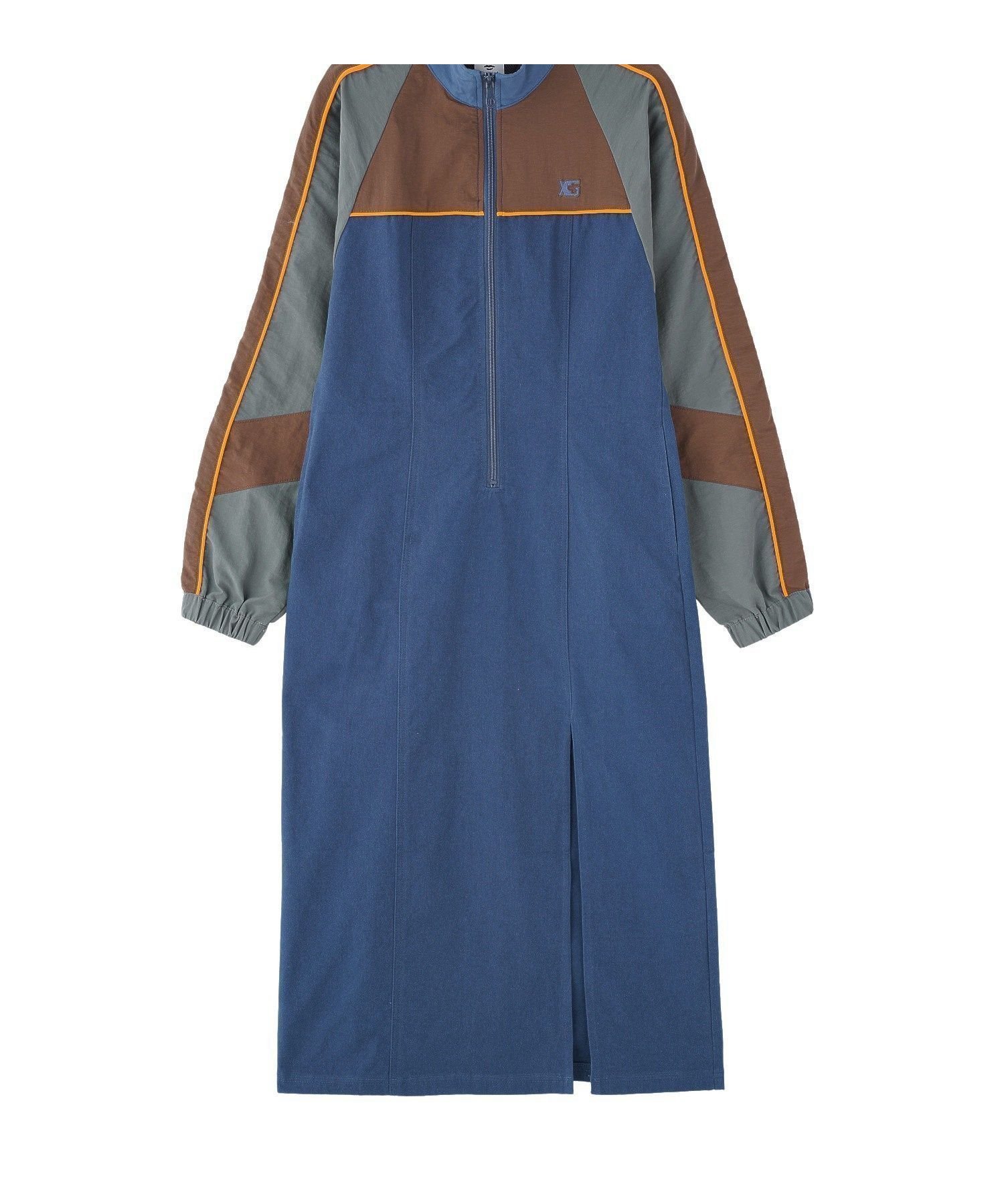 【エックスガール/X-girl】のPANELED TRACK DRESS インテリア・キッズ・メンズ・レディースファッション・服の通販 founy(ファウニー) 　ファッション　Fashion　レディースファッション　Fashion for Women　ワンピース　Dresses　フォーマル・パーティードレス・結婚式用ドレス　Elegant & Casual Dresses　キャップ　Cap, Baseball Cap　ジャケット　Jacket, Outerwear　スリット　Slit, Slit Detail　ツイル　Twist, Twisted Detail　ロング　Long, Long-Length　NAVY|ID: prp329100004976735 ipo3291000000037302853