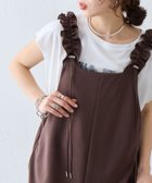 【チャオパニックティピー/CIAOPANIC TYPY】の【3サイズ展開】肩ドロストギャザーカットソポンチサロペット ブラウン|ID: prp329100004976761 ipo3291000000037354156