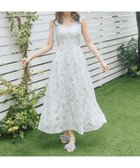 【マジェスティック レゴン/MAJESTIC LEGON】のリボンショルダーフラワーワンピース 大人の最旬トレンドファッション＆コーディネート founy(ファウニー) ファッション Fashion レディースファッション Fashion for Women ワンピース Dresses カーディガン Cardigan, Knitwear コンパクト Compact, Small Size サンダル Sandals, Summer Shoes ダウン Down, Puffer フィット Fit, Slim Fit フェミニン Feminine, Girly フラット Flat, Flat Shoes リボン Ribbon, Bow リラックス Relax, Relaxed Fit ロング Long, Long-Length 再入荷 Restock / Back in Stock エレガント 上品 Elegant thumbnail アイボリー柄|ID: prp329100004976773 ipo3291000000037302974