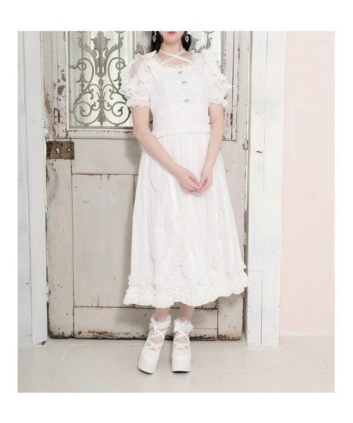 【ノエミ/NOEMIE】のショルダーリボンドロストプリンセスロングワンピース インテリア・キッズ・メンズ・レディースファッション・服の通販 founy(ファウニー) 　ファッション　Fashion　レディースファッション　Fashion for Women　ワンピース　Dresses　エレガント 上品　Elegant　フリル　Frill, Ruffle　リボン　Ribbon, Bow　レース　Lace, Lace Fabric　ロマンティック　Romantic, Feminine Style　オフホワイト|ID: prp329100004976796 ipo3291000000037303048