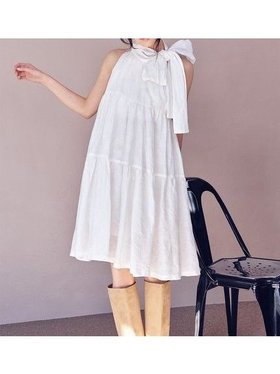 【ファーファー/FURFUR】のボウタイアメスリワンピース 大人の最旬トレンドファッション＆コーディネート founy(ファウニー) ファッション Fashion レディースファッション Fashion for Women ワンピース Dresses おすすめ Recommended / Our Picks アメリカン American Style ギャザー Gathered, Ruffled スマート Smart, Elegant スリーブ Sleeve, Long Sleeve / Short Sleeve フレア Flare, Flared リネン Linen, Linen Fabric ワッシャー Washer, Crinkled Finish 夏 Summer 春 Spring |ID:prp329100004976801