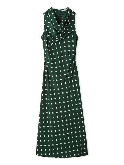 【スナイデル/SNIDEL】のアメスリドレープワンピース インテリア・キッズ・メンズ・レディースファッション・服の通販 founy(ファウニー) 　ファッション　Fashion　レディースファッション　Fashion for Women　ワンピース　Dresses　ウェーブ　Wavy Pattern　クラシカル　Classical, Vintage-Inspired　シャーリング　Shirring, Ruched　スマート　Smart, Elegant　ドット　Polka Dot, Dot Pattern　ドレープ　Drape, Draping Fabric　フィット　Fit, Slim Fit　ロング　Long, Long-Length　おすすめ　Recommended / Our Picks　エレガント 上品　Elegant　GRN[024]|ID: prp329100004976803 ipo3291000000037303069