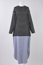 【エンフォルド/ENFOLD】のSTRIPE DRESS 大人の最旬トレンドファッション＆コーディネート founy(ファウニー) ファッション Fashion レディースファッション Fashion for Women ワンピース Dresses フォーマル・パーティードレス・結婚式用ドレス Elegant & Casual Dresses ストライプ Stripe, Striped Pattern ドレス Dress, One-Piece パイピング Piping, Trim Design thumbnail BLK|ID: prp329100004976804 ipo3291000000037303073