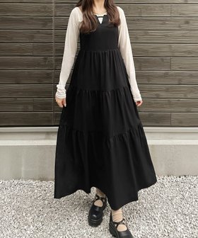 【ジュノア/JUNOAH】のバイカラーティアードキャミワンピース 大人の最旬トレンドファッション＆コーディネート founy(ファウニー) ファッション Fashion レディースファッション Fashion for Women ワンピース Dresses キャミソールワンピース Camisole Dresses ウォッシュ Washed Finish タンブラー Tumbler, Travel Mug ダメージ Distressed, Destroyed ネップ Nepp, Slub Yarn プリント Print, Printed Pattern おすすめ Recommended / Our Picks |ID:prp329100004976811