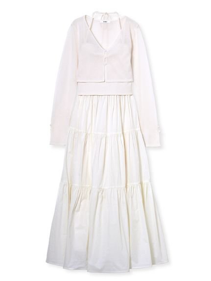 【スナイデル/SNIDEL】のボリュームスカートドッキングニットワンピース 大人の最旬トレンドファッション＆コーディネート founy(ファウニー) 　ファッション　Fashion　レディースファッション　Fashion for Women　スカート　Skirts　ウェーブ　Wavy Pattern　カーディガン　Cardigan, Knitwear　クロップド　Cropped, Short Length　コルセット　Corset, Bustier　シアー　Sheer, See-Through　スマート　Smart, Elegant　おすすめ　Recommended / Our Picks　 other-1|ID: prp329100004976818 ipo3291000000037303123