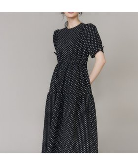 【マーリエ ル カセット/Maglie le cassetto】のドットティアードワンピース 大人の最旬トレンドファッション＆コーディネート founy(ファウニー) ファッション Fashion レディースファッション Fashion for Women ワンピース Dresses エレガント 上品 Elegant ストレッチ Stretch, Stretchy Fabric スマート Smart, Elegant ティアードワンピース Tiered Dress, Flared Dress ドット Polka Dot, Dot Pattern パール Pearl, Pearl Accent |ID:prp329100004976826