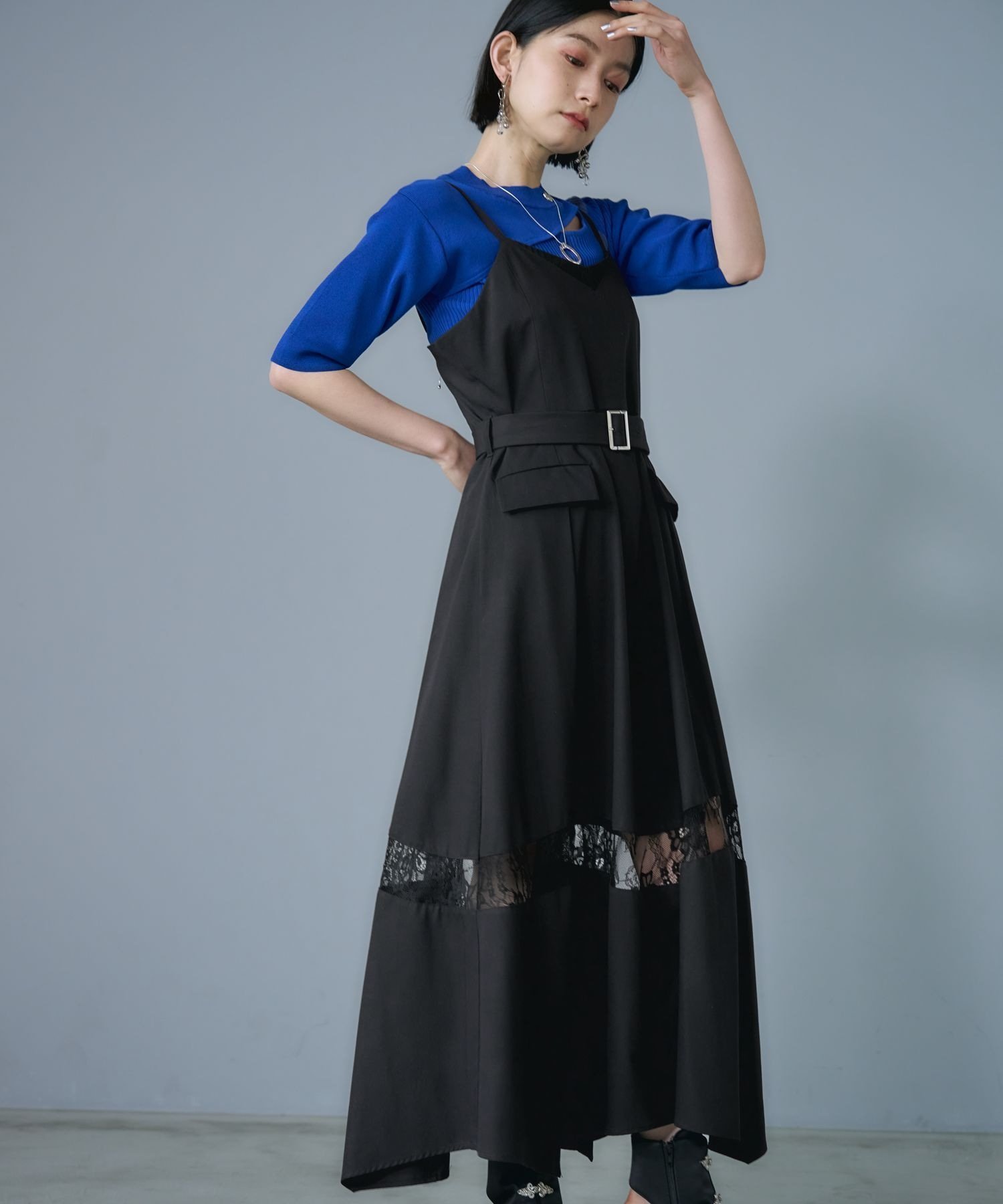 【ハレ/HARE】のレースキリカエキャミワンピース インテリア・キッズ・メンズ・レディースファッション・服の通販 founy(ファウニー) 　ファッション　Fashion　レディースファッション　Fashion for Women　ワンピース　Dresses　キャミソールワンピース　Camisole Dresses　ウェーブ　Wavy Pattern　キャミワンピース　Cami Dress, Slip Dress　ストレート　Straight, Straight Cut　タンク　Tank Top, Sleeveless Top　フラップ　Flap, Flap Pocket　フロント　Front, Front Design　ポケット　Pocket, Pocket Detail　レース　Lace, Lace Fabric　おすすめ　Recommended / Our Picks　夏　Summer　ブラック09|ID: prp329100004976831 ipo3291000000037303173