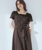 【ストロベリーフィールズ/STRAWBERRY FIELDS】の刺繍フィット フレアーワンピース ブラウン|ID: prp329100004976839 ipo3291000000037303200