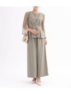 【ヴァン/Vin】のレースブラウスドッキングジレ パンツセットアップ カーキ|ID: prp329100004976844 ipo3291000000037303218