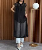 【リバーフィールド アンド コー/RIVER FIELD & Co】の【2026SS】シアーノースリーブロングシャツワンピース 大人の最旬トレンドファッション＆コーディネート founy(ファウニー) ファッション Fashion レディースファッション Fashion for Women ワンピース Dresses シャツワンピース / 1枚で着映えコーデ Shirt Dresses シアー Sheer, See-Through シンプル Simple, Minimal ポケット Pocket, Pocket Detail ロング Long, Long-Length 再入荷 Restock / Back in Stock エレガント 上品 Elegant 2026年 2026 2026春夏・S/S Spring/Summer 2026 SS26 thumbnail BK|ID: prp329100004976852 ipo3291000000037303247