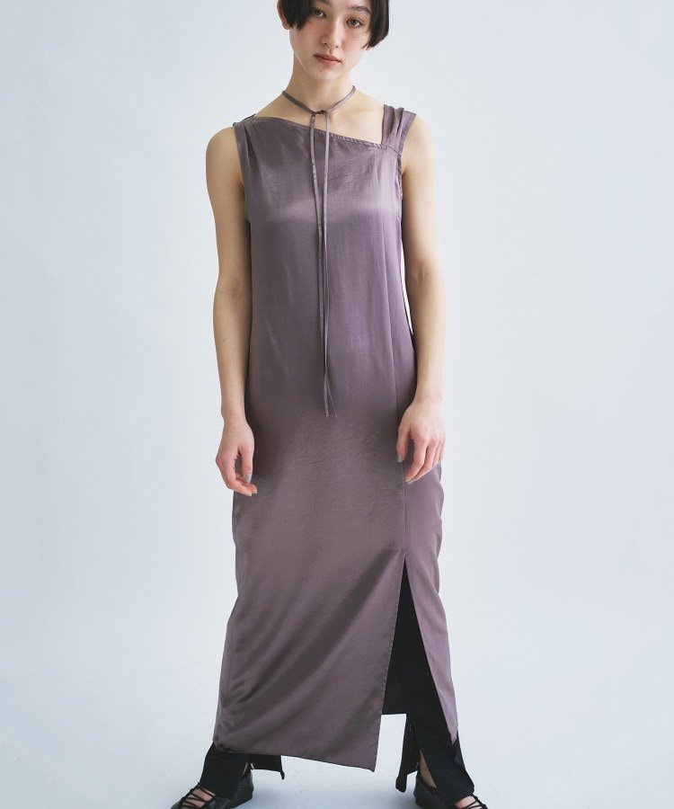 【その他のブランド/Other】のsatin neck slit dress インテリア・キッズ・メンズ・レディースファッション・服の通販 founy(ファウニー) 　ファッション　Fashion　レディースファッション　Fashion for Women　ワンピース　Dresses　フォーマル・パーティードレス・結婚式用ドレス　Elegant & Casual Dresses　アシンメトリー　Asymmetrical Style　インナー　Innerwear　オケージョン　Occasion Wear　ヴィンテージ　Vintage Style　カッティング　Cutting Detail　クラシカル　Classical, Vintage-Inspired　今季　This Season, Current Season　サテン　Satin, Glossy Fabric　シャンブレー　Chambray, Denim-Like Fabric　スマート　Smart, Elegant　スリット　Slit, Slit Detail　デニム　Denim, Jeans Material　ドレス　Dress, One-Piece　フロント　Front, Front Design　モダン　Modern, Contemporary　ロング　Long, Long-Length　ワイド　Wide, Wide Fit　おすすめ　Recommended / Our Picks　モカブラウン|ID: prp329100004976859 ipo3291000000037303276