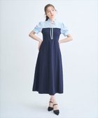 【スウィングル/Swingle】の【4/3(Fri)発売】フリル衿ニットドッキングワンピース 大人の最旬トレンドファッション＆コーディネート founy(ファウニー) ファッション Fashion レディースファッション Fashion for Women ワンピース Dresses クラシカル Classical, Vintage-Inspired ドッキング Docking, Mixed Material フィット Fit, Slim Fit フリル Frill, Ruffle フレア Flare, Flared リボン Ribbon, Bow エレガント 上品 Elegant thumbnail ネイビー|ID: prp329100004976862 ipo3291000000037303284