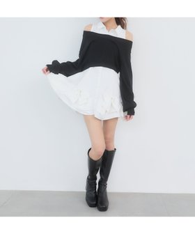 【マジェスティック レゴン/MAJESTIC LEGON】のニット×リボンシャツミニワンピ 大人の最旬トレンドファッション＆コーディネート founy(ファウニー) ファッション Fashion レディースファッション Fashion for Women ワンピース Dresses キャップ Cap, Baseball Cap ギャザー Gathered, Ruffled ショート Short, Short Length スニーカー Sneakers, Trainers ダウン Down, Puffer トレンド Trend, Trending Now ノースリーブ Sleeveless, No-Sleeve バランス Balance, Style Balance フィット Fit, Slim Fit フリル Frill, Ruffle ミュール Mule, Backless Shoes リボン Ribbon, Bow ロング Long, Long-Length 再入荷 Restock / Back in Stock おすすめ Recommended / Our Picks |ID:prp329100004976865