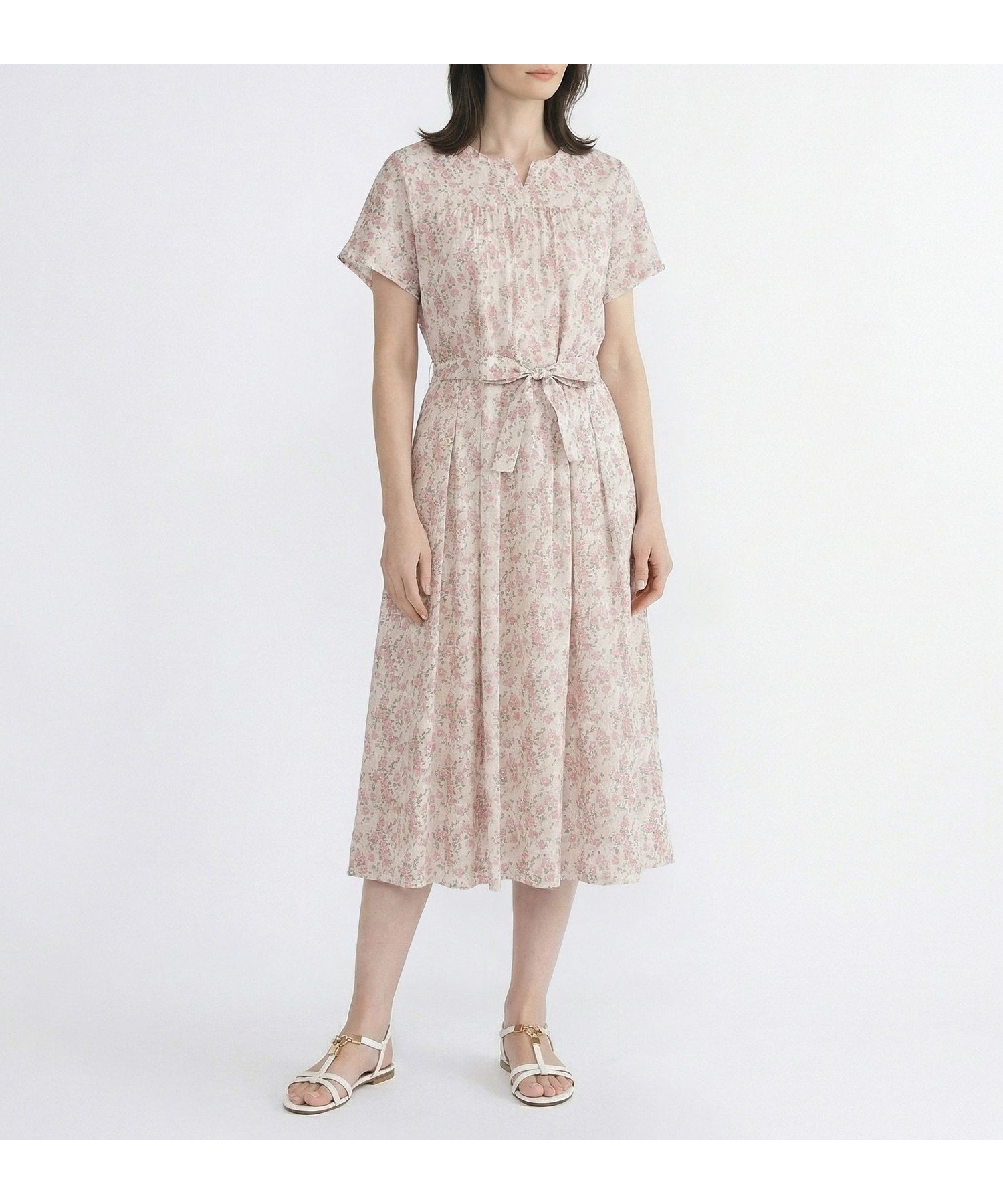 【スキャパ/SCAPA】のLiberty Print ギルドフラワーワンピース インテリア・キッズ・メンズ・レディースファッション・服の通販 founy(ファウニー) 　ファッション　Fashion　レディースファッション　Fashion for Women　ワンピース　Dresses　ギャザー　Gathered, Ruffled　コンシャス　Conscious, Bodycon　フェミニン　Feminine, Girly　プリーツ　Pleats, Pleated　リボン　Ribbon, Bow　ピンク|ID: prp329100004976876 ipo3291000000037303330