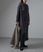 【サロン アダム エ ロペ/SALON adam et rope'】の24AW GENTLE SILKシャツワンピース【セットアップ対応】 チャコール(06)|ID: prp329100004976890 ipo3291000000037303371