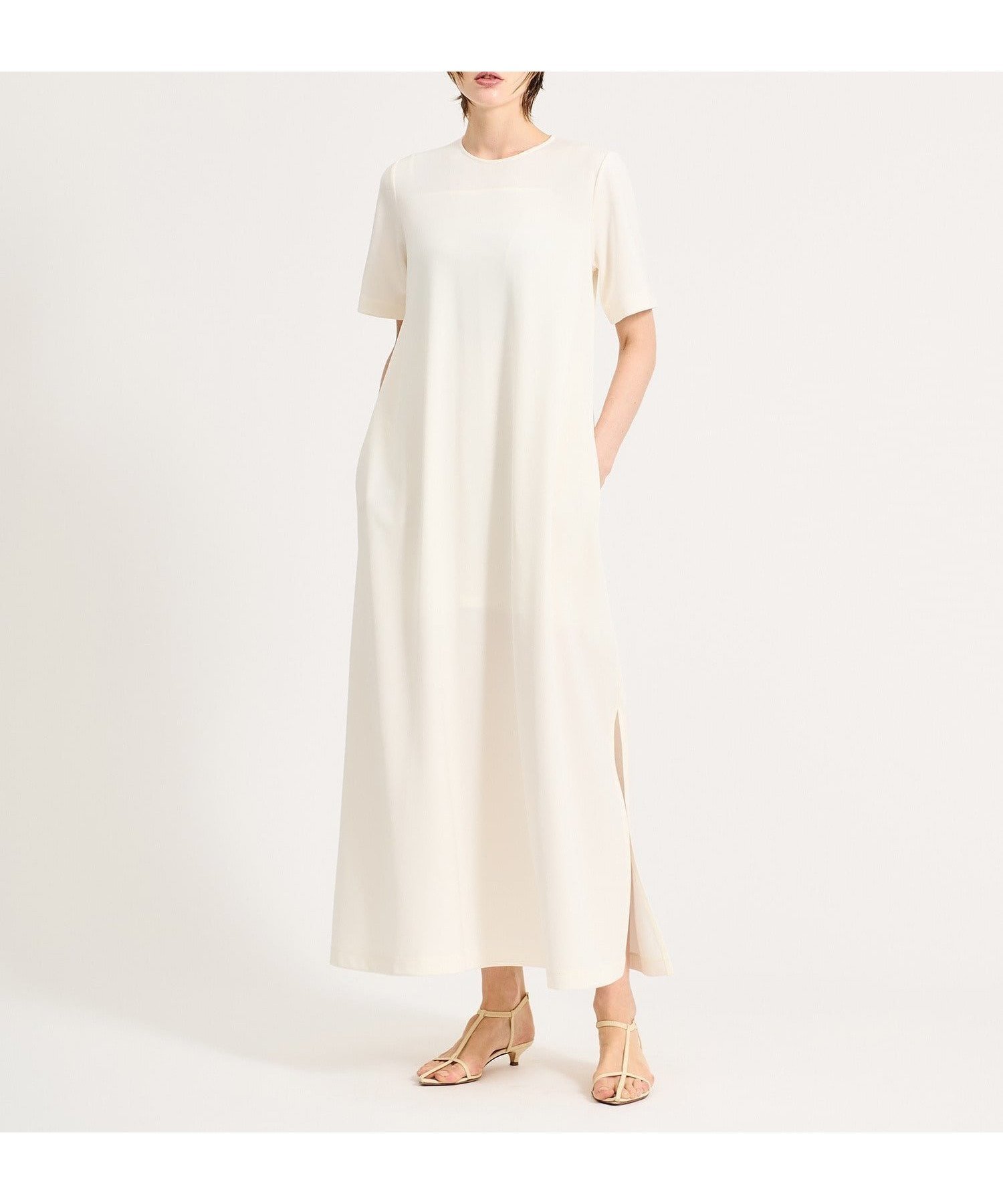 【エストネーション/ESTNATION】のESTNATION / フレアワンピース インテリア・キッズ・メンズ・レディースファッション・服の通販 founy(ファウニー) 　ファッション　Fashion　レディースファッション　Fashion for Women　ワンピース　Dresses　コンパクト　Compact, Small Size　シンプル　Simple, Minimal　フレア　Flare, Flared　エレガント 上品　Elegant　ホワイト|ID: prp329100004976898 ipo3291000000037303396