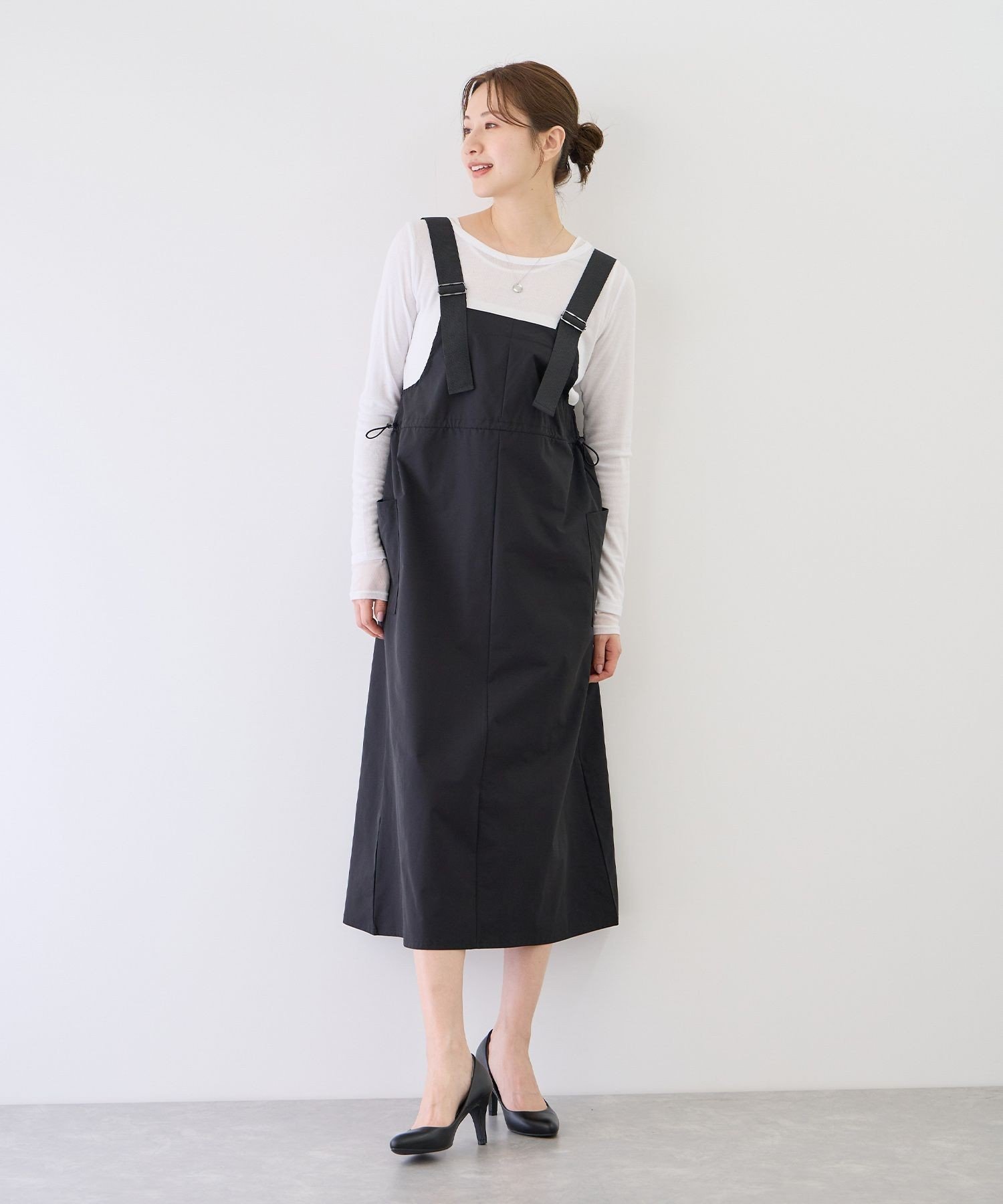 【ジャイロ/JAYRO】のウエストドロストジャンスカ インテリア・キッズ・メンズ・レディースファッション・服の通販 founy(ファウニー) 　ファッション　Fashion　レディースファッション　Fashion for Women　インナー　Innerwear　サンダル　Sandals, Summer Shoes　シンプル　Simple, Minimal　スニーカー　Sneakers, Trainers　タンク　Tank Top, Sleeveless Top　ドローコード　Drawcord, Drawstring Cord　フラット　Flat, Flat Shoes　ポケット　Pocket, Pocket Detail　ラップ　Wrap, Wrap Design　ロング　Long, Long-Length　A/W・秋冬　Autumn/Winter　S/S・春夏　SS, Spring/Summer, Warm Season　おすすめ　Recommended / Our Picks　夏　Summer　ブラック(01)|ID: prp329100004976899 ipo3291000000037303400